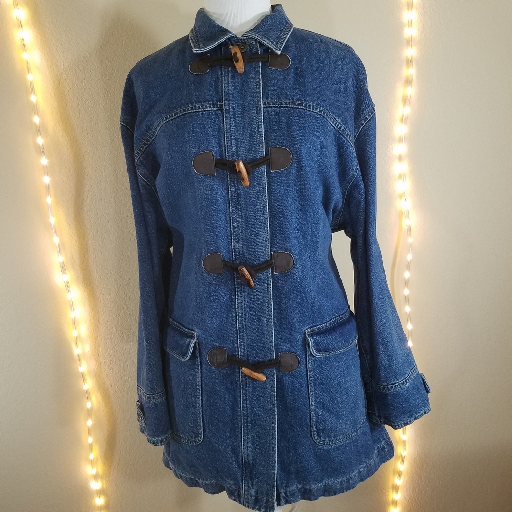 Liz Claiborne Liz Wear  Denim Toggle Flannel